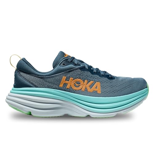 HOKA ONE ONE Mens Bondi 8 Textile Real Teal Shadow Trainers 11.5 US