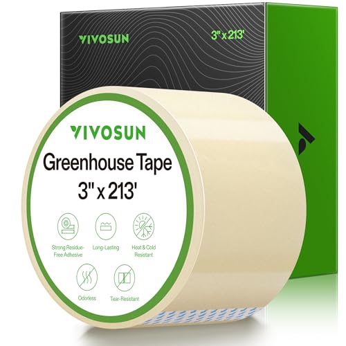 Image of VIVOSUN Greenhouse Repair Tape, 6.3 mil 3 inch x 213' Weatherproof Clear Poly Patch Tape, Heavy Duty Greenhouse Sheeting Coverings Film Tape for Plastic Sheeting and Tents
