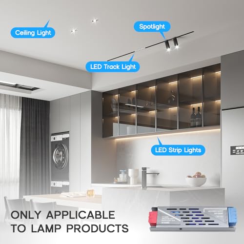 Image of LED Driver 100 Watts Power Supply 100V-265V AC to 12V DC Converter,Quiet and Small Transformer Low Voltage Output for Strip Light,Lamp