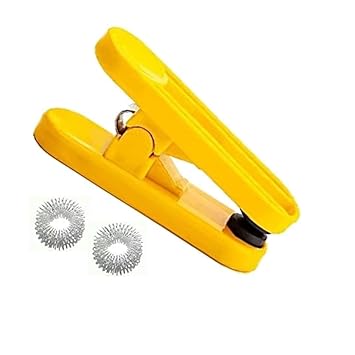 Acupressure Point Clip, Acuplus Blood Sugar, Hand Massage Magnetic Thumb Sujok Rings Massager (1 Clip + 2 Rings), Yellow