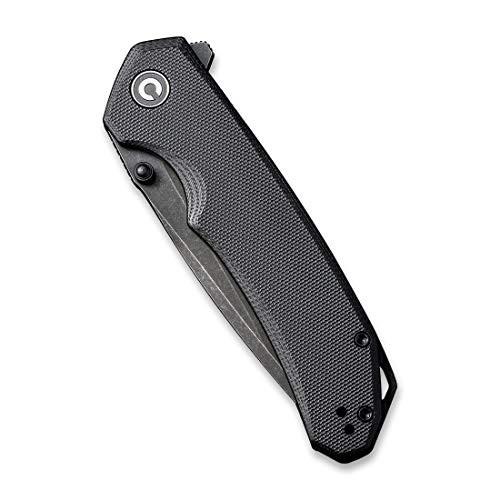 CIVIVI Brazen Folding Pocket Knife,3.5-Inch Tanto D2 Plain Blade,G-10 Outdoor Camping Hiking Knife with Thumb Studs and Flipper opener,Unique Tool Gift for EDC Men Women C2023C (Black) - Image 6