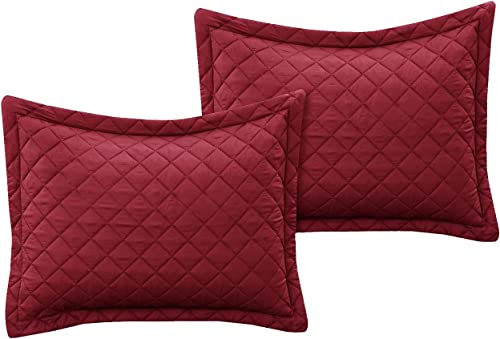 OZMIC Quilted Bedspreads Single Bed Throws for Bedroom Decor -Red Bedding Set Reversible Quilt Coverlet Embossed Pattern Bedspread with 2 Pillow Shams - Cosy Home Interiors OZMIC Quilted Bedspreads Single Bed Throws for Bedroom Decor -Red Bedding Set Reversible Quilt Coverlet Embossed Pattern Bedspread with 2 Pillow Shams - Image 9