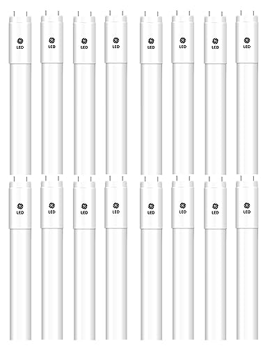 GE Lighting (16 Tubes) GE 13142 LED Tube T8, 15 watt, 1800 Lumen 6500K Daylight Plug and Play Type A Easy Replacement Upgrade for 48 inch T8 Fluorescent, 4ft LED Linear T8 Tube