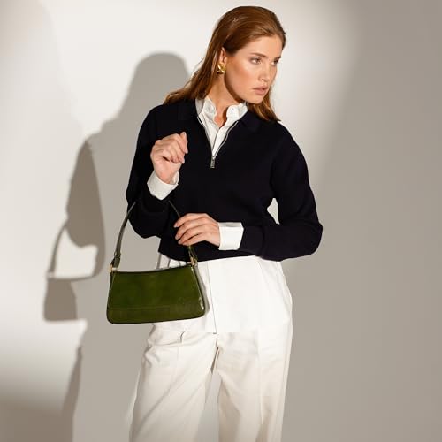 Image of Time Resistance Leather Handbag - Full-Grain Leather Purse for Women - Shoulder Bag Made in Italy