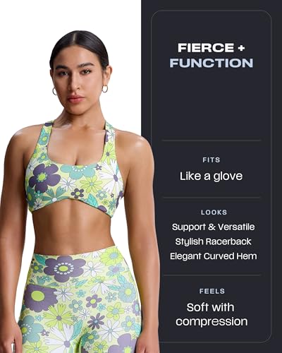 Image of Aoxjox Define Sculpt Racerback Sports Bra | women's workout fitness yoga crop tank, breathable fabric, 4-way stretch, moisture-wicking, gym essential