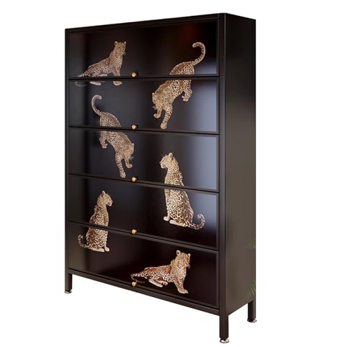 Armario de Zapatos Metálicos Zapatero De 11 Niveles Oculto Para Entrada Con 5 Puertas, Moderno Zapatero De Acero, Grande, Alto E Independiente, Organizador De Zapatos Para Vestíbulo Y Pasillo.(50x169.