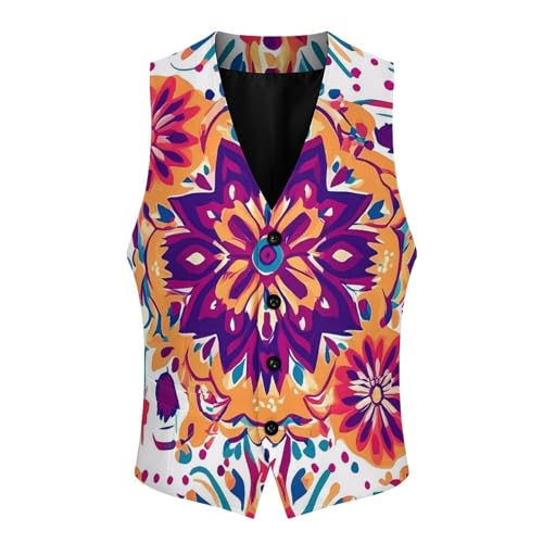 Vintage Boho Mandala Mens Slim Fit Suit Vest Dress Waistcoat Casual Business Vest4