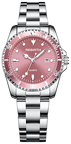 BESTKANG Luxury Womens Watch Stainless Steel Analog Silver Watch for Women Waterproof Date Luminous Elegant Ladies Watch