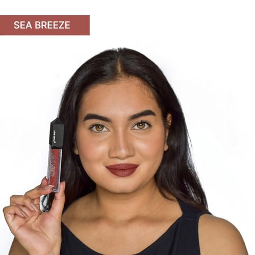 Image of Love Earth Liquid Mousse Lipstick - Sea Breeze Matte Finish | Lightweight, Non-Sticky, Non-Drying,Transferproof, Waterproof | Lasts Up to 12 hours with Vitamin E and Jojoba Oil - 6ml