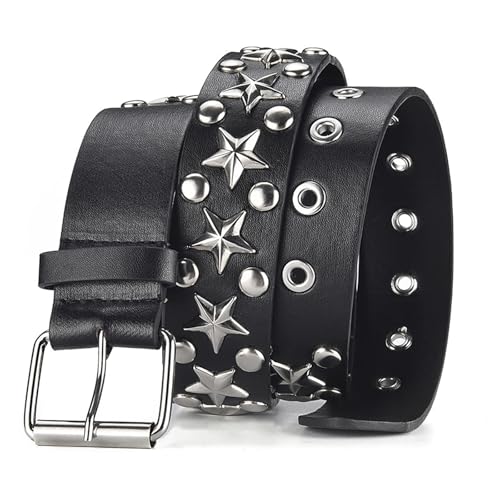 Star Studded Belt Punk Rock Belts Hip Hop Belt Spike Waist Belt Gothic Star Rivet Belt Scene Style Belt Grommet Leather Belts For Women Men3
