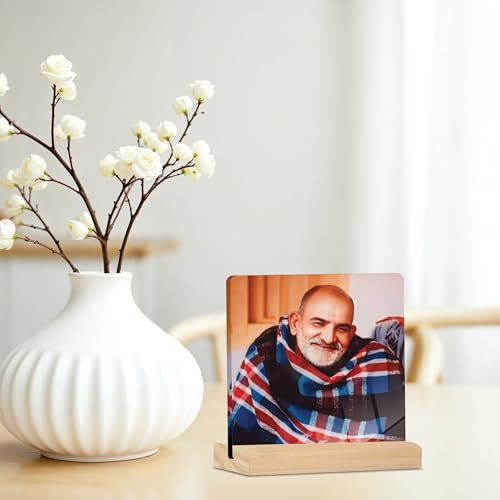 Image of Giftplease Neem Karoli Baba ji Tabletop Photo Frame with Wooden Stand | Desk for Home & Office Decor Spiritual Inspirational Gift Elegant Display Pictures GMP 103