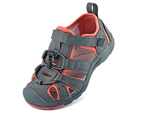 riemot Sandalias Deportivas para Niños, Sandalia para Trekking Verano Zapatillas de Deporte al Aire Libre Zapatos Playa Antideslizantes, para Caminar, Viajar, Senderismo, Correr, Coral 34 EU