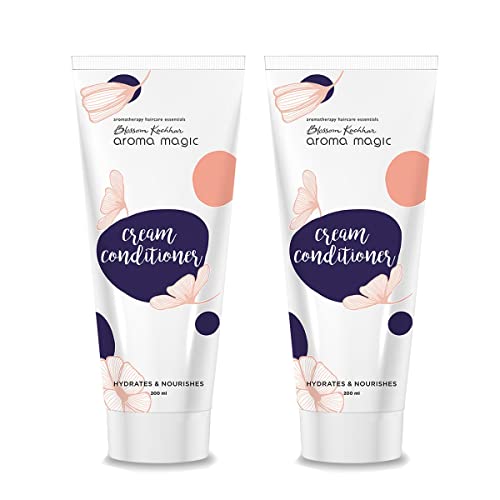 Image of Aroma Magic Cream Conditioner | for Split Ends, Dry Scalp & Dull Hair| Boost Hair Growth & Add Shine| Rosemary & Argan oils, Green tea, Carrot seed & Aloe Vera 200ml (Pack of 2)