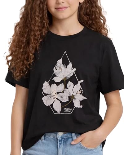 Image of Volcom Girls Shirts - Casual Crewneck Short Sleeve Graphic Tee Trendy Tops - Breathable Girls Summer Clothes