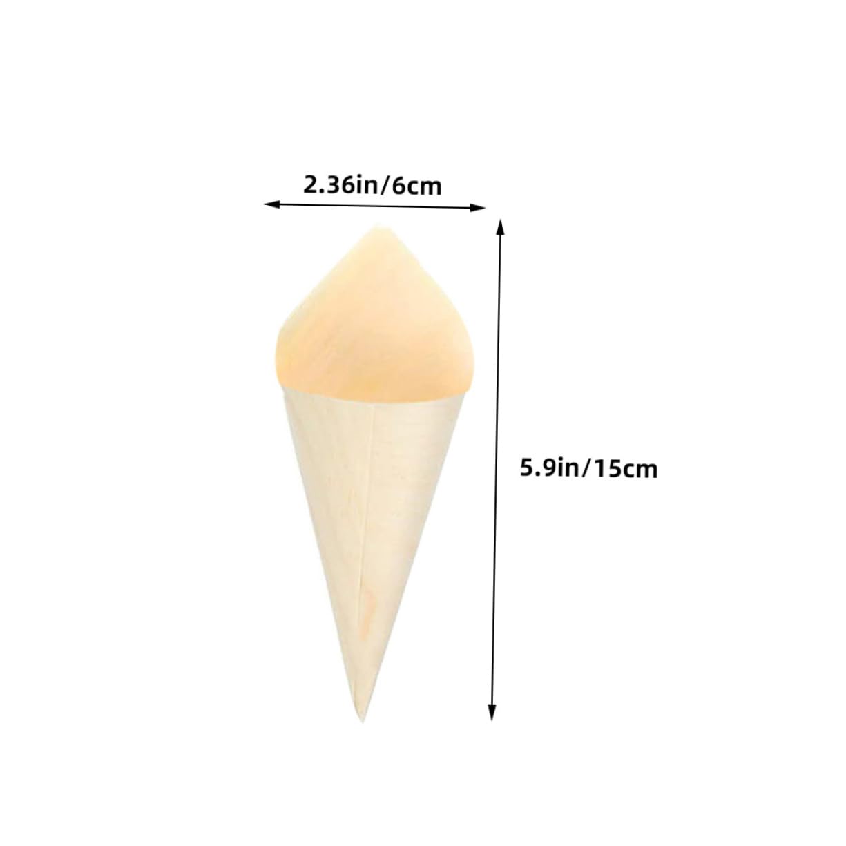TIDTALEO 50Pcs Disposable Wood Cones for Charcuterie Ice Cream Miniature Food Serving Cones for Events Gatherings and Practical Aesthetically Pleasing