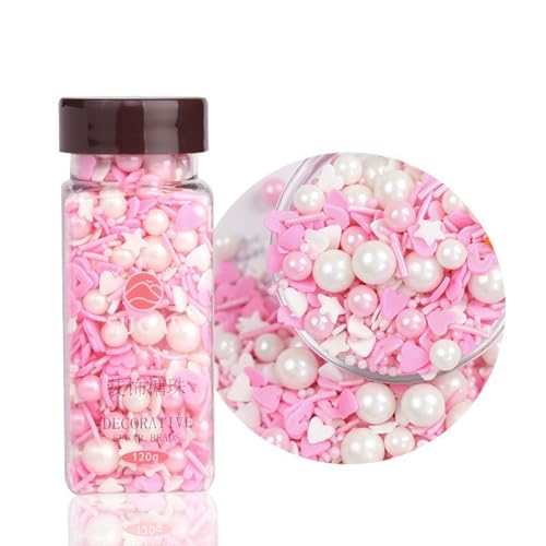 YAYAMIYA パールシュガー 白砂糖パールシュガー 鮮やかな色 食用可能な原料120g トッピングシュガー シュガー アイシングクッキー スプリンクル ケーキ デコレーション (C) [並行輸入品]