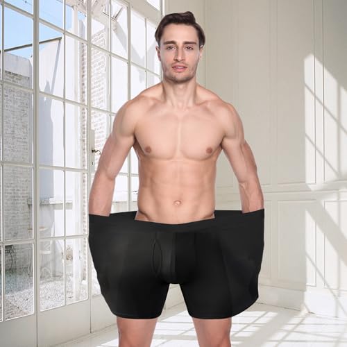 4 Pack Men's Boxer Briefs With 3D Support Pouch, Breathable Moisture Wicking Performance Underwear For Men, L-4XL2