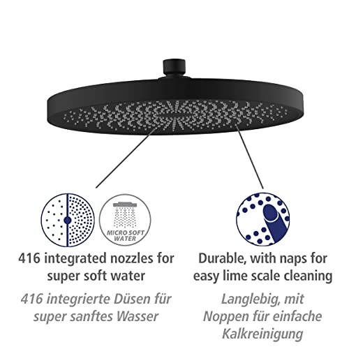 Pomme de douche Softwater design haut de gamme 416 buses finition noir mat - 4