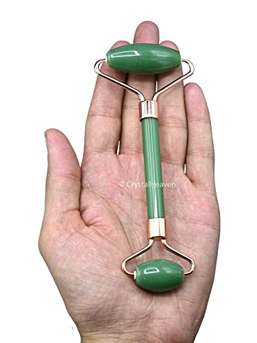 Image of Crystal Heaven Green Face Roller And Gua Sha Tool For Women|Original Face Massage Green Roller Gua Sha