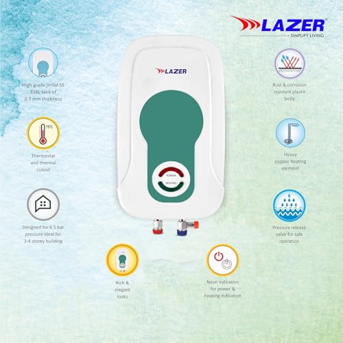 Image of Lazer 3 L Instant Water Geyser (PRIME Instant Vertical, White)