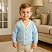 Toddler Boys Cardigan Sweater Boys Long Sleeve V-Neck Cotton Sweater Kids Jacket Knit Button Tops Outwear for Fall Winter Blue