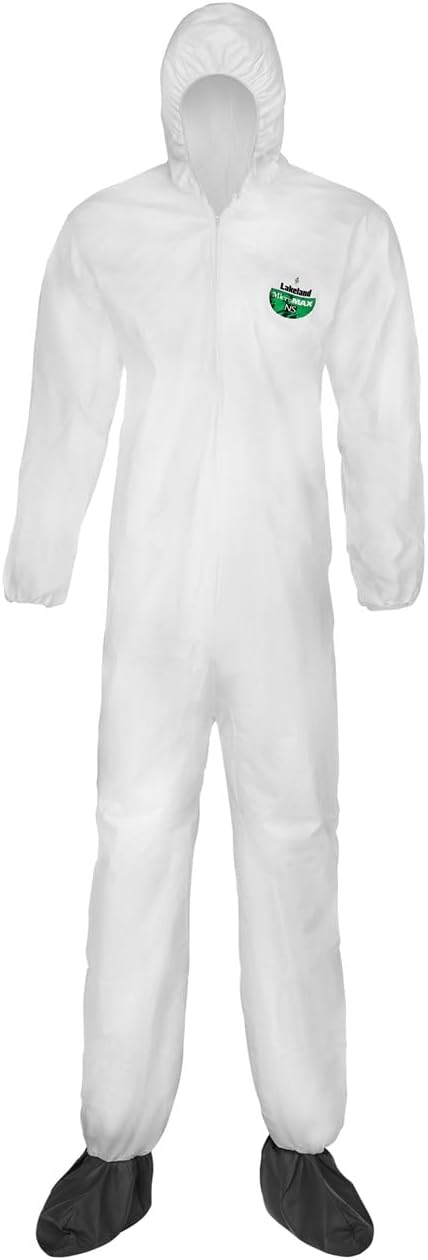 Lakeland Industries - Micromax Coverall With Attached Hood,Boots And Elastic Wrists - X-Large