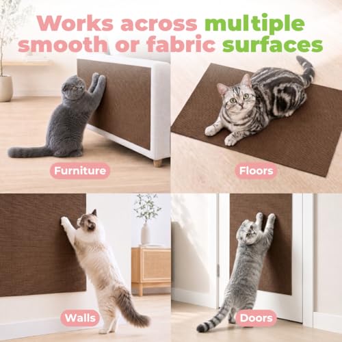 Best Pet Supplies Catify Cat Scratcher, Fun Interactive Scratchers, Posts, Poles, Claw Safe, Furniture Saver Indoor Play Support Natural Cat Behaviors Heavy Duty - Brown Mat - L: 39" by Best Pet Supplies - Image 4