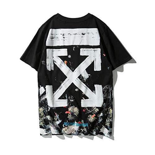mich Off OW White Fashion Brand Starry Fireworks arroff OW White Casual T-Shirt Men/Women Couple