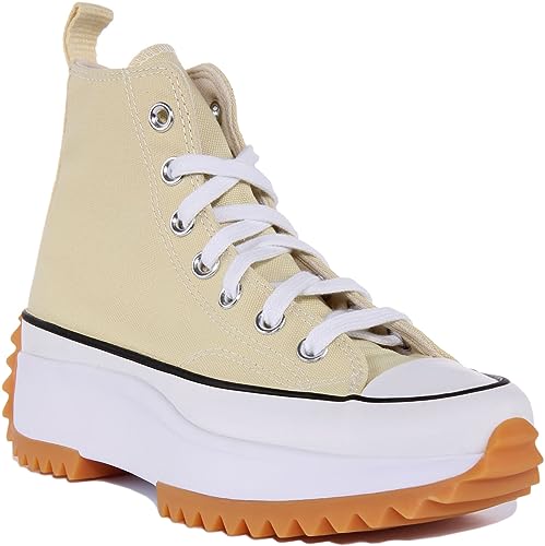Converse Run Star HI Unisex Sneaker, Grey Lemon/White, Size 6.5M/8W
