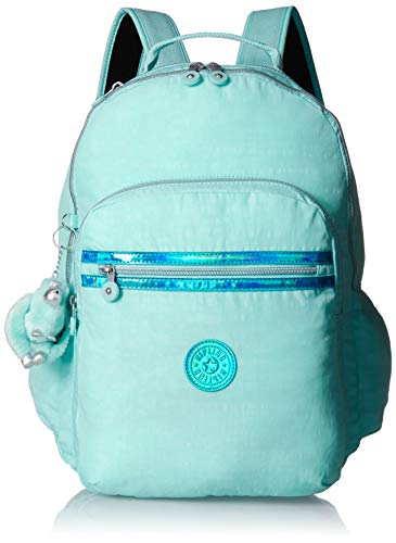 Kipling Seoul Go Laptop, Padded, Adjustable Backpack Straps, Zip Closure, Fresh Teal, One