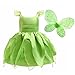Lito Angels Trilli Tinkerbell Costume per Bambina, Vestito Fata Verde con Corona di Fiori, Taglia 7-8 anni