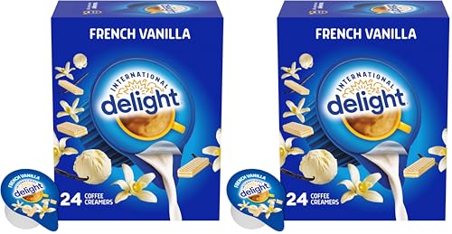 Image of International Delight Coffee Creamer Singles, French Vanilla, 24 Count (Pack of 2)
