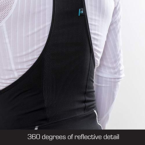 Craft Men’s Ideal Pro Thermal Cycling Bib Pants with Protective C3 Chamois - Wind and Waterproof, Shock Absorbing Padding X-Large Black - Thumbnail 4