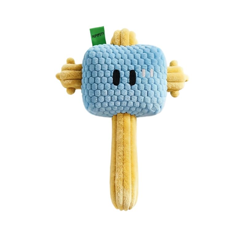 DAFORERAL Plush Hammer Shape Pet Squeaky Toy, Pineapple Short Plush Chew Toy with PP Cotton Filling (Yellow)