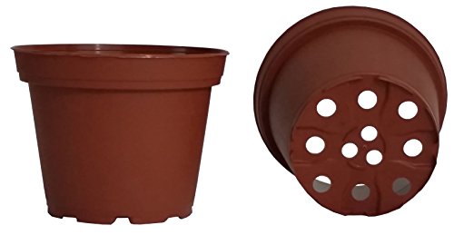 Teku 100 New 3 Inch Plastic Nursery Pots Pots are 3.25 Inch Round at The Top and 2.44 Inch Deep. Color: Terracotta