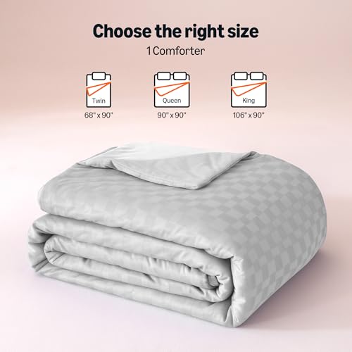 Image of Amazon Basics Cooling Comforter, Soft Lightweight Waffle Weave Blanket for Hot Sleepers, Summer & All Season Bedding to Keep Cool for Night Sweats, 106 inchx90 inch, King, Gray