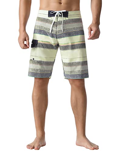 Image of unitop Men's Bathing Board Trunks Beach Shorts Holiday Hawaiian Colorful Striped
