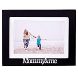 Klikel Mommy and Me Frame - Black Wood Frame with Silver Mom Sentiments - Holds 1 4x6 Photo with Mat or 1 5x7 Photo Without Mat - Wall Mount and Table Desk Display