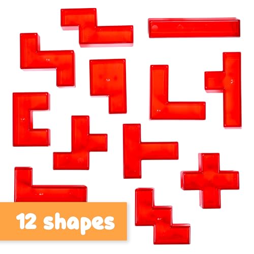 Image of Spark & Wow Light Table Blocks, 12 Shapes, Two Colors | Toddler Sensory Building Blocks, Translucent Light Table Manipulatives, Sensory Toys for Toddlers
