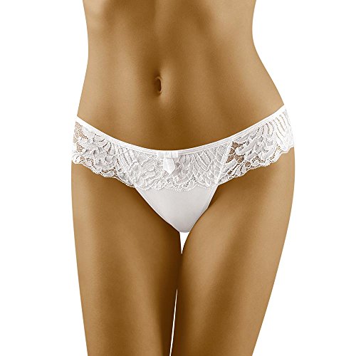 WOLBar Elegante Tanga De Microfibra WB09, Blanco,S