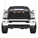 Tidal Replacement Ram ABS Upper Grille Front Hood Grill - Matte Black - With Amber LED Lights for 13-18 Dodge Ram 2500/3500 Heavy Duty