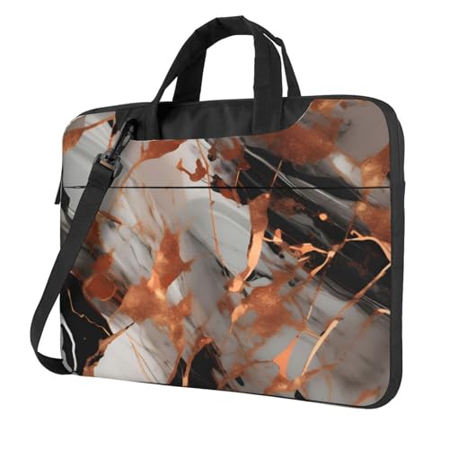 Sac ordinateur portable polyvalent imprimé cuivre marbré homme femme bandoulière