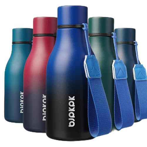 BJPKPK 12oz Insulated Water Bottle, Stainless Steel Bottle with Carry Strap