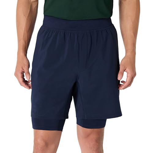 Image of Amazon Essentials Men's Athletic Running Training Shorts, Performance Stretch Woven Workout Shorts, 7 inch