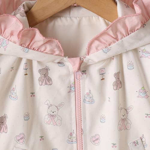 Girl's Coat with Spring and Autumn Lace Hooded Long Sleeved Windproof Princess Style Top4