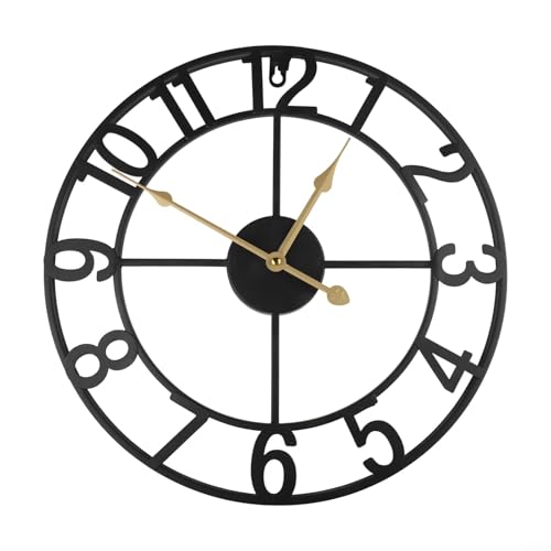 Horloge murale décorative pour extérieur avec touche vintage, parfaite pour les terrasses et les jardins, 34 cm/40 cm (G)