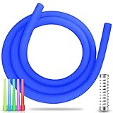 DFESKAH Shisha Silikonschlauch, 150cm Soft-Touch matt Schlauch für Wasserpfeife Hookah inkl. Knickschutzfeder und Hygiene Mundstück (Blau)