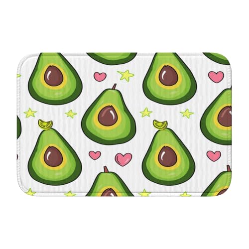 NHKDY Felpudo Bonito Estampado de Aguacate, Antideslizante y Absorbente, 60 x 40 cm (23,6 x 15,7 Pulgadas) - Felpudo de Bienvenida para Interiores y Exteriores - Alfombra de Suelo