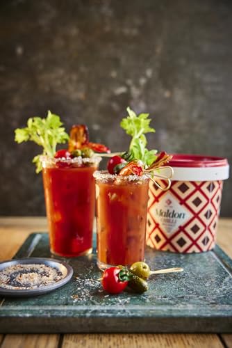 Image of Maldon Chili Sea Salt with Aleppo & Bird's Eye Chilies, Perfect for a Wide Range of Dishes, Fantastic Burst of Flavor, Pyramid-Shaped Flakes - 1.1lb Tub