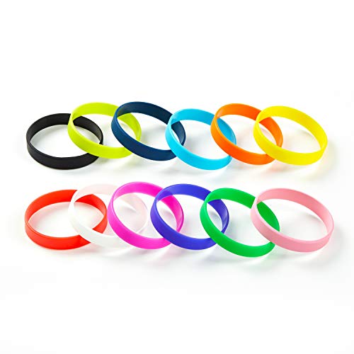 Brandwinlite Wholesale 6Pcs/Pack Single Colors Blank Silicone Wristbands Rubber Bracelets #TOP4